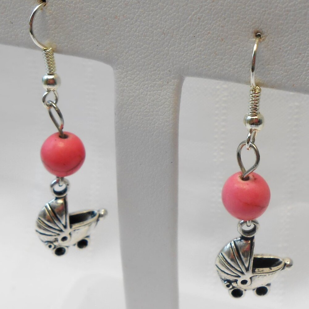 No 367 Handmade earrings with Tibetan silver charms